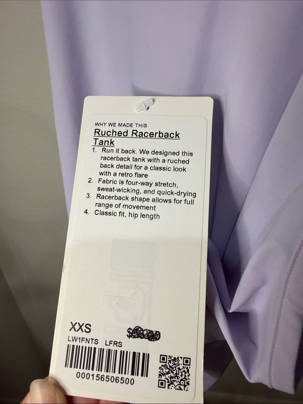 Lululemon Ruched Racerback Lavender Women's Tank Top- NWT - Picture 5 of 7